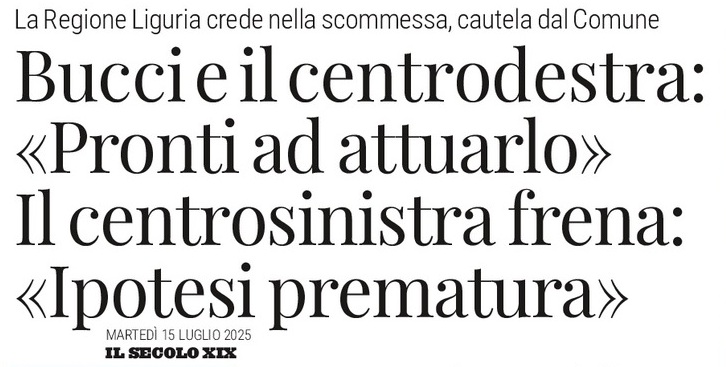 2025 07 05 ex ILVA Genova Cornigliano verso il forno elettrico plauso del centrodestra in Regione 2di3 TITOLO Il Secolo XIX