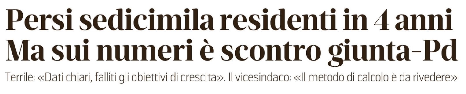 demografia Genova polemica giunta opposizione sui numeri di abitanti RITAGLIO Il Secolo XIX